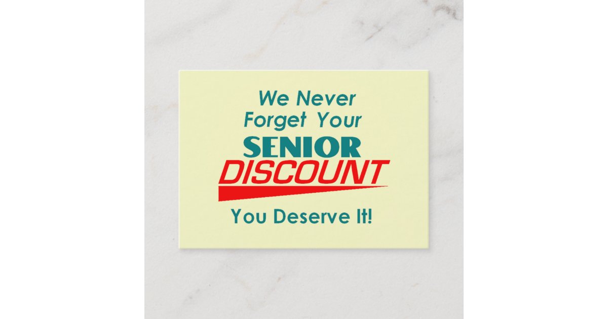 YOUR Senior Discount Business Card