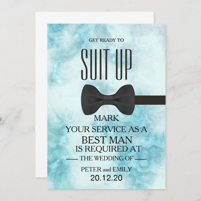 Your Service as a Best Man Invitation (Front/Back)