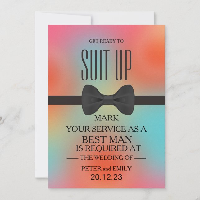 Your Service as a Best Man Invitation (Front)