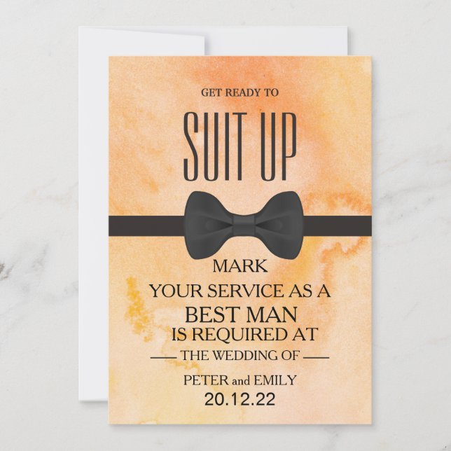 Your Service as a Best Man Invitation (Front)