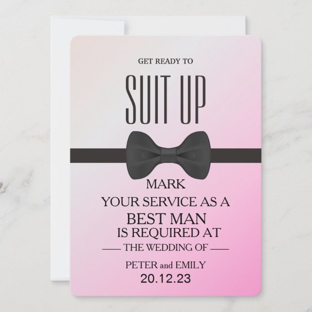 Your Service as a Best Man Invitation (Front)
