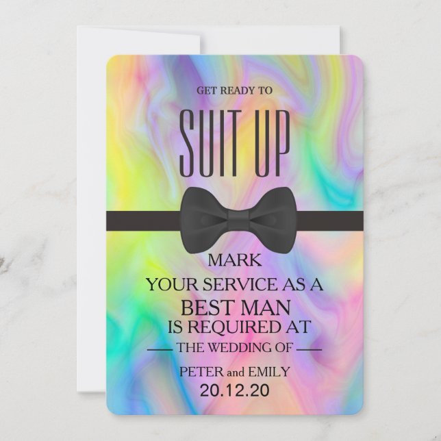 Your Service as a Best Man Invitation (Front)