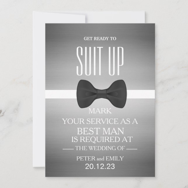 Your Service as a Best Man Invitation (Front)