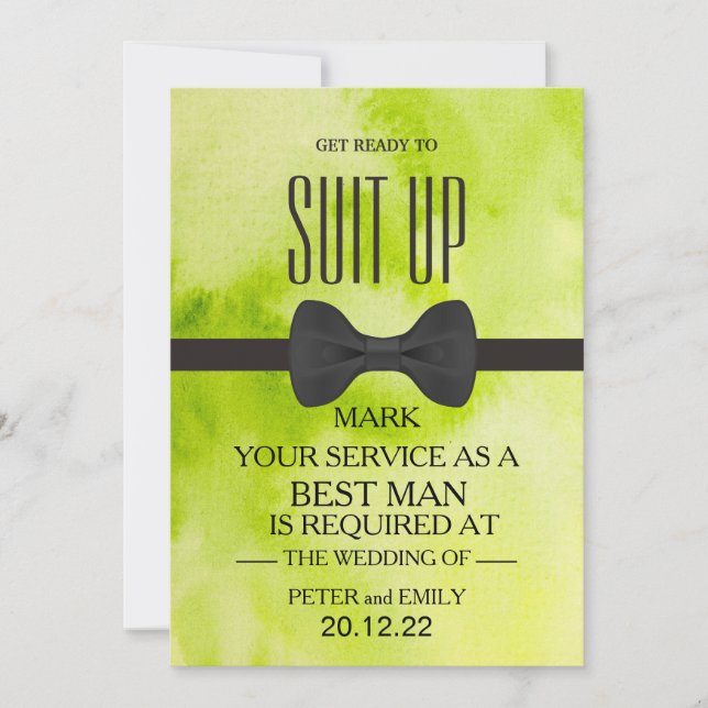 Your Service as a Best Man Invitation (Front)