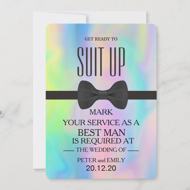 Your Service as a Best Man Invitation (Front)