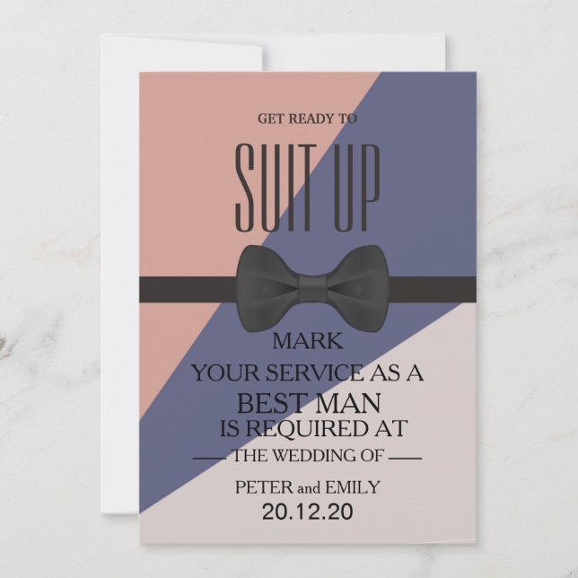 Your Service as a Best Man Invitation (Front)