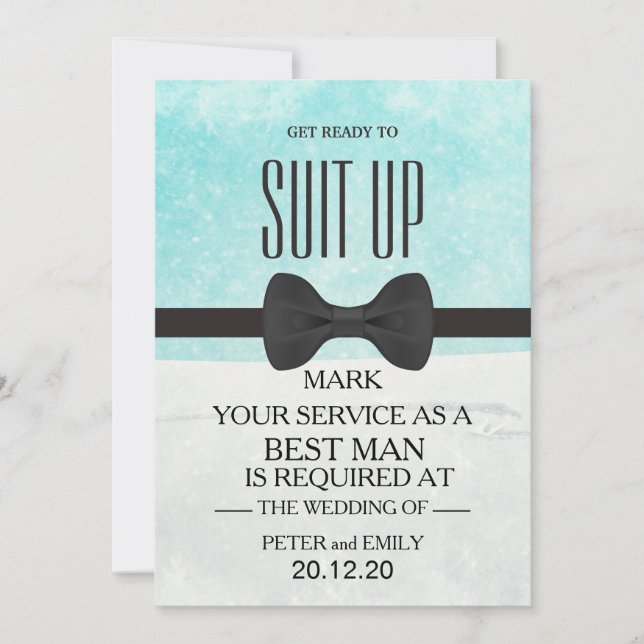 Your Service as a Best Man Invitation (Front)