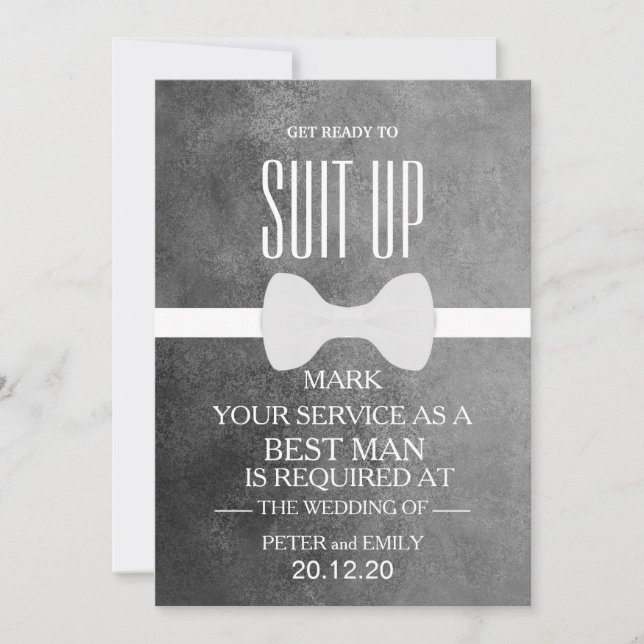Your Service as a Best Man Invitation (Front)
