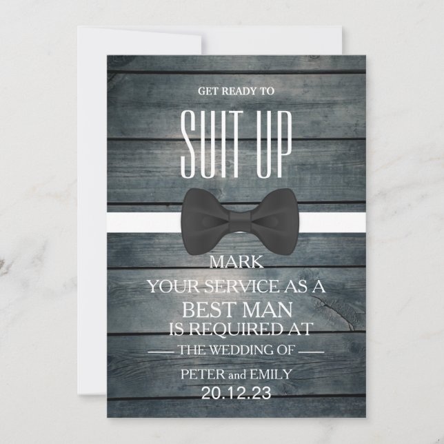 Your Service as a Best Man Invitation (Front)