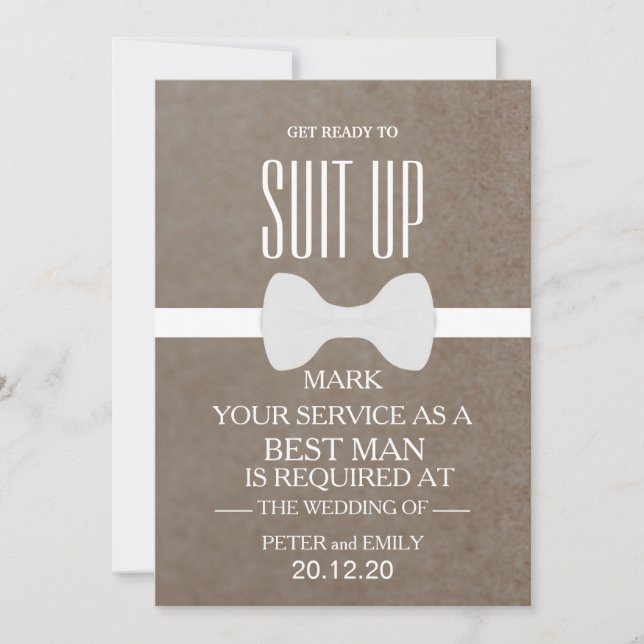 Your Service as a Best Man Invitation (Front)