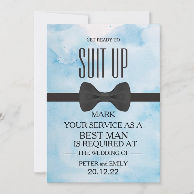 Your Service as a Best Man Invitation (Front)