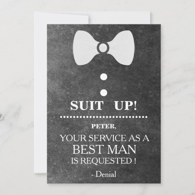 Your Service as a Best man Request Invitation (Front)