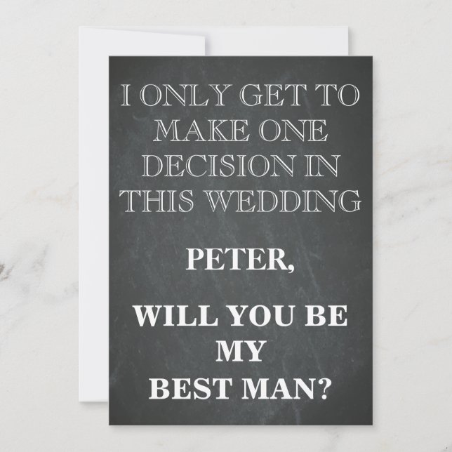 Your Service as a Best Man Request Invitation (Front)