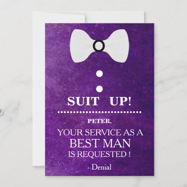 Your Service as a Best man Request Invitation (Front)
