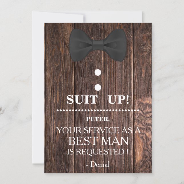 Your Service as a Best man Request Invitation (Front)