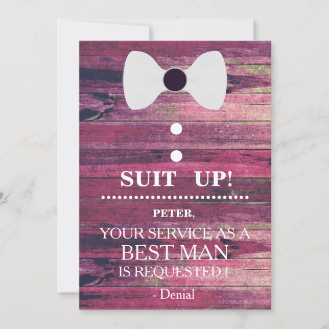 Your Service as a Best man Request Invitation (Front)
