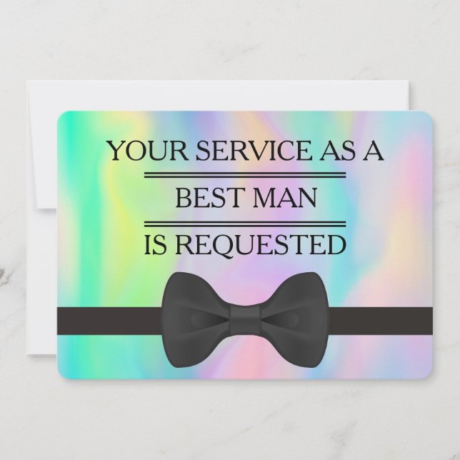 Your Service as a Groomsman Best Man Request Invitation (Front)