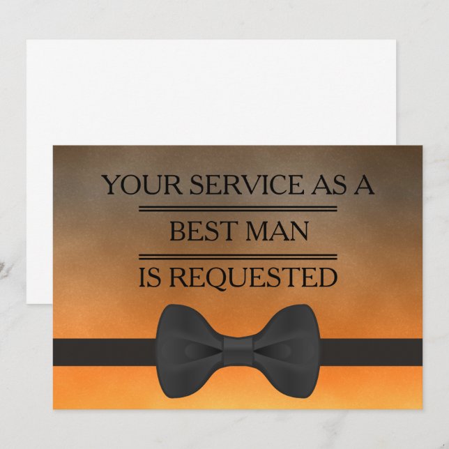 Your Service as a Groomsman Best Man Request Invitation (Front/Back)