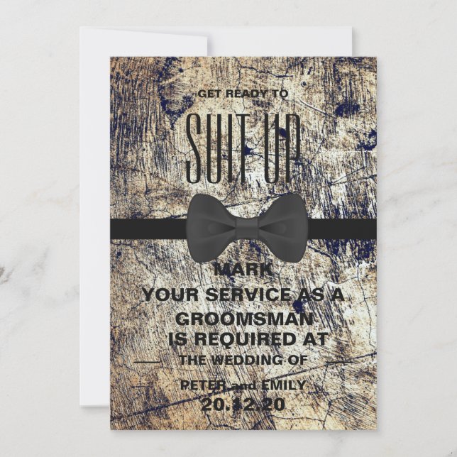Your Service as a Groomsman Invitation (Front)