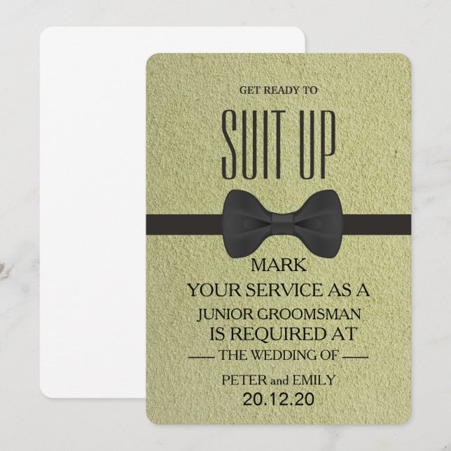 Your Service as a Groomsman Invitation (Front/Back)