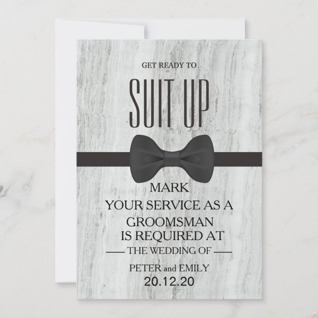 Your Service as a Groomsman Invitation (Front)