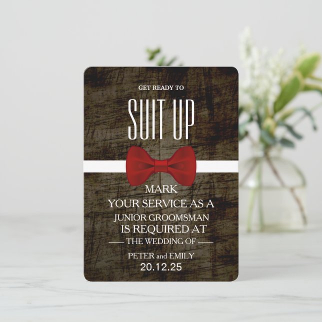 Your Service as a Groomsman Invitation (Standing Front)