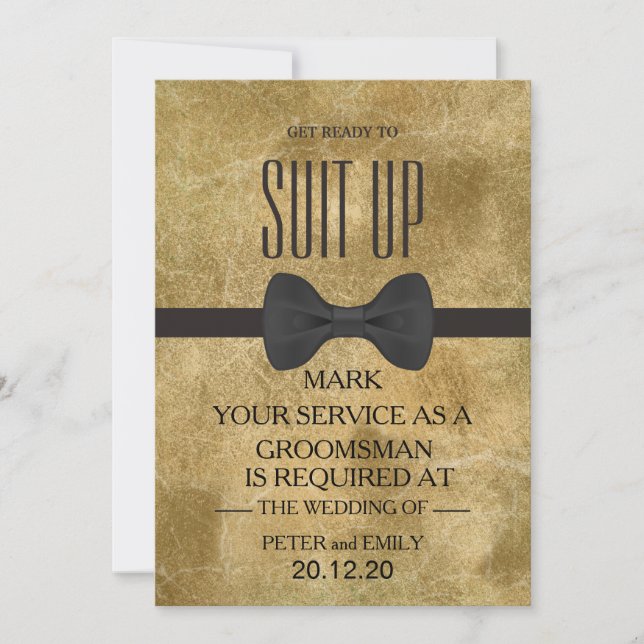 Your Service as a Groomsman Invitation (Front)