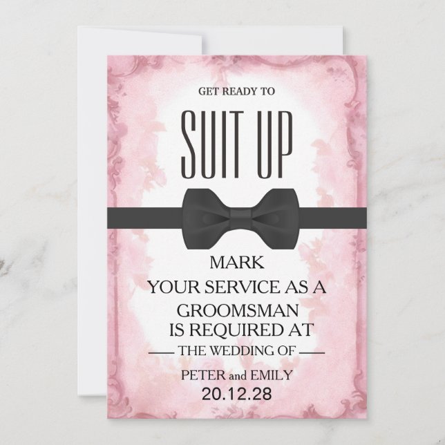 Your Service as a Groomsman Invitation (Front)
