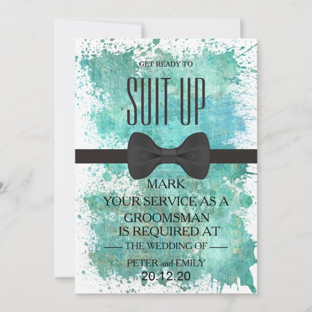 Your Service as a Groomsman Invitation (Front)