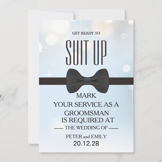 Your Service as a Groomsman Invitation (Front)