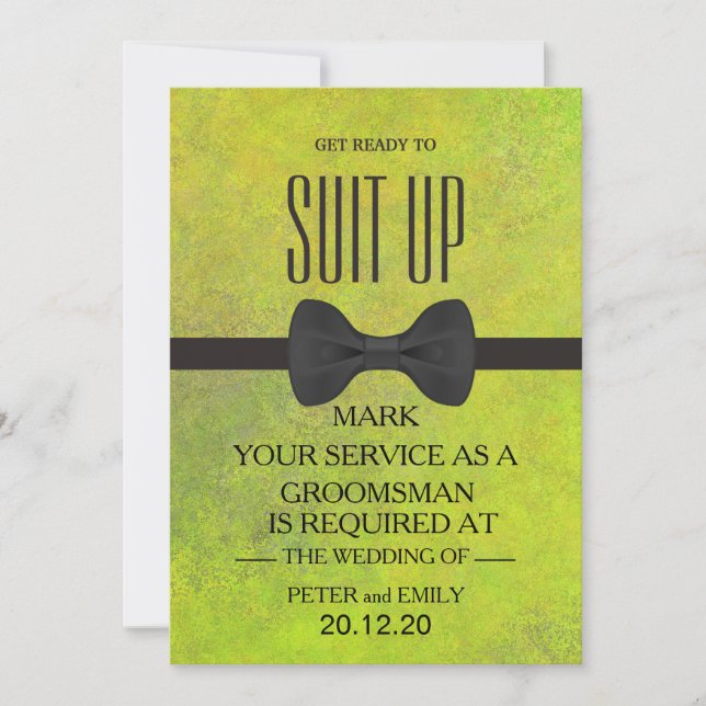 Your Service as a Groomsman Invitation (Front)