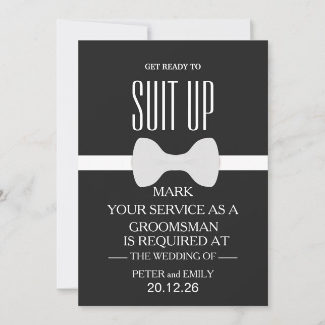 Your Service as a Groomsman Invitation (Front)