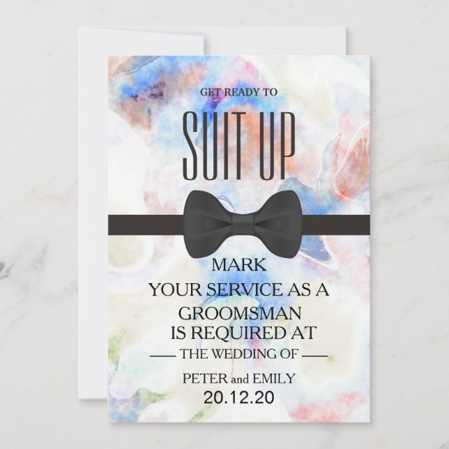 Your Service as a Groomsman Invitation (Front)