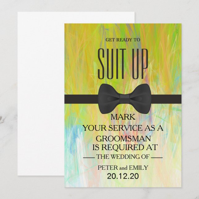 Your Service as a Groomsman Invitation (Front/Back)