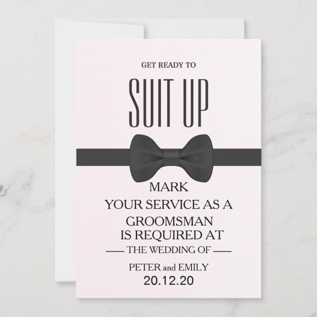 Your Service as a Groomsman Invitation (Front)