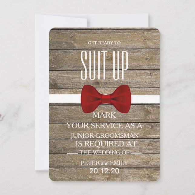 Your Service as a Groomsman Invitation (Front)