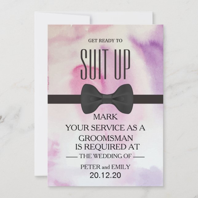 Your Service as a Groomsman Invitation (Front)