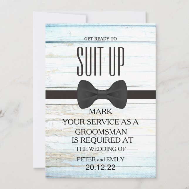 Your Service as a Groomsman Invitation (Front)
