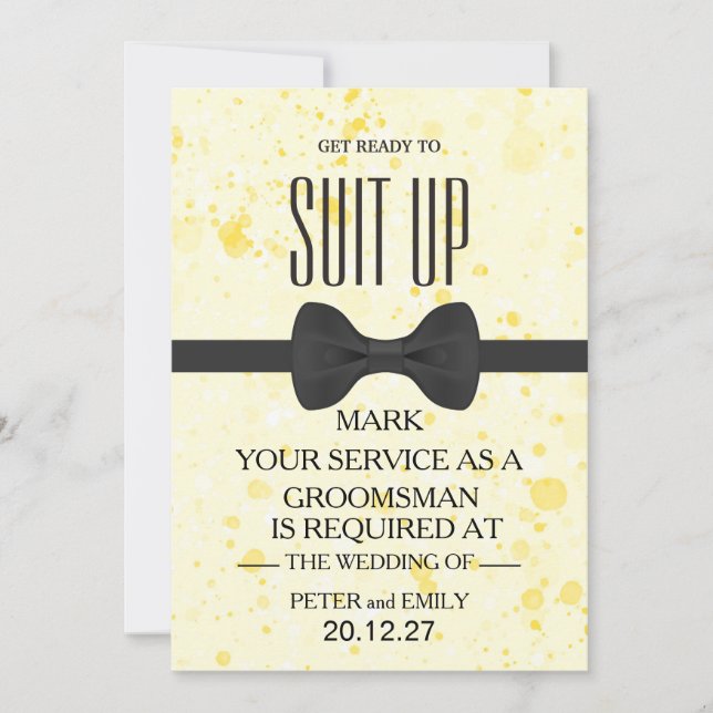 Your Service as a Groomsman Invitation (Front)