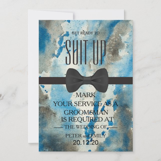 Your Service as a Groomsman Invitation (Front)