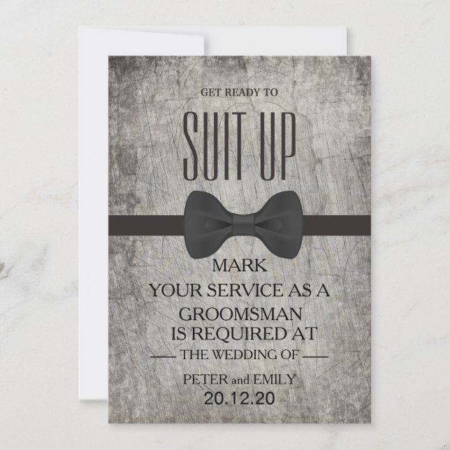 Your Service as a Groomsman Invitation (Front)