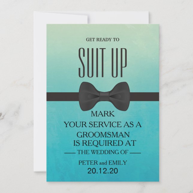 Your Service as a Groomsman Invitation (Front)