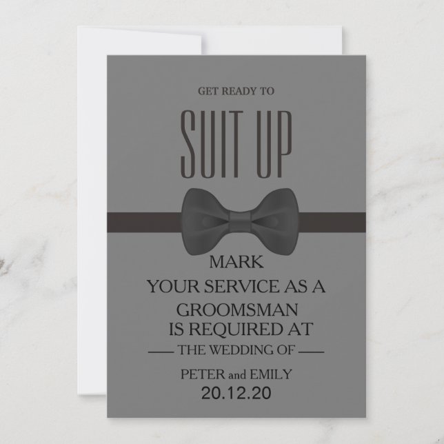 Your Service as a Groomsman Invitation (Front)