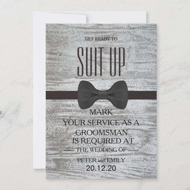 Your Service as a Groomsman Invitation (Front)