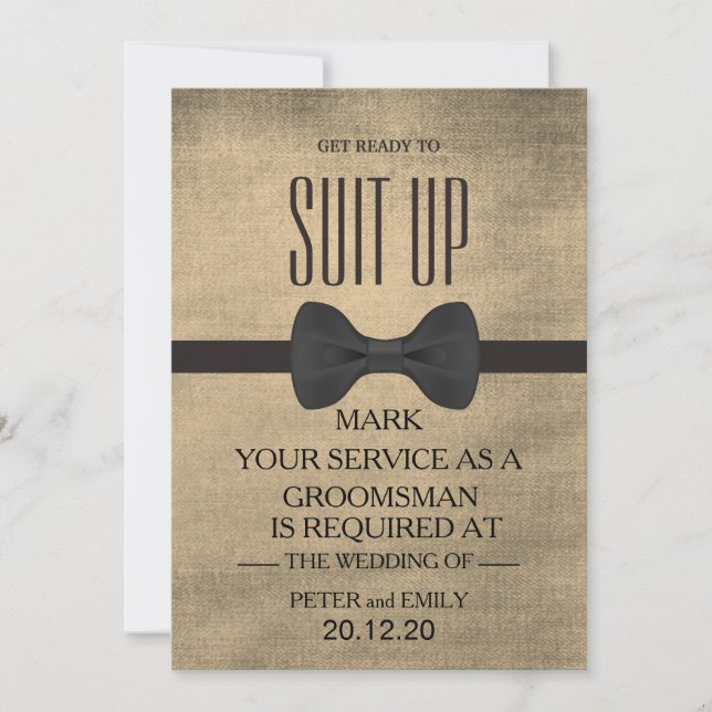 Your Service as a Groomsman Invitation (Front)