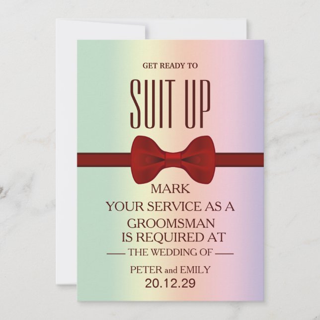 Your Service as a Groomsman Invitation (Front)