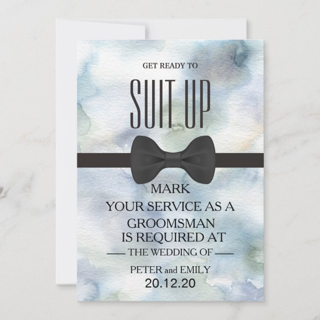 Your Service as a Groomsman Invitation (Front)