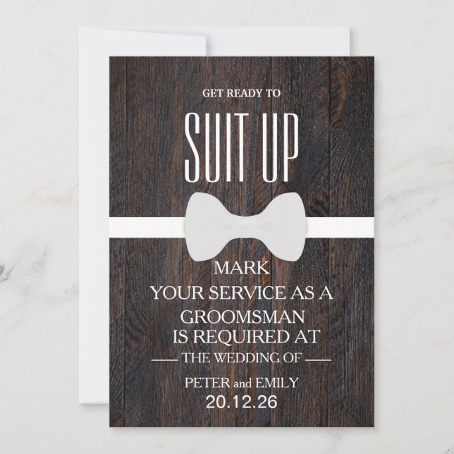Your Service as a Groomsman Invitation (Front)