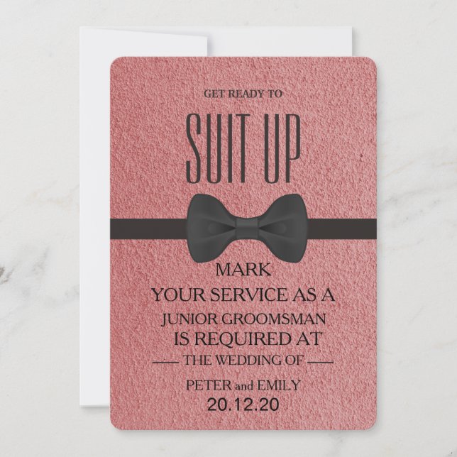 Your Service as a Groomsman Invitation (Front)