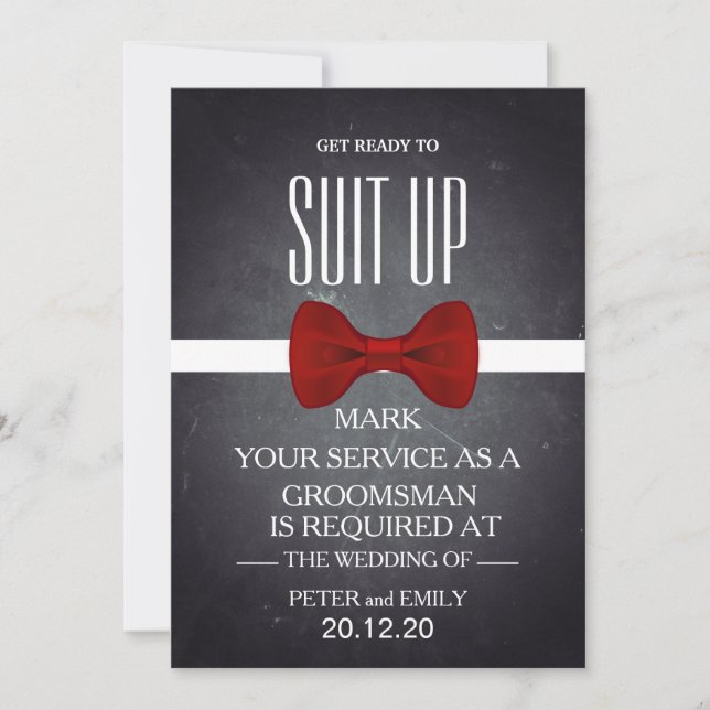 Your Service as a Groomsman Invitation (Front)